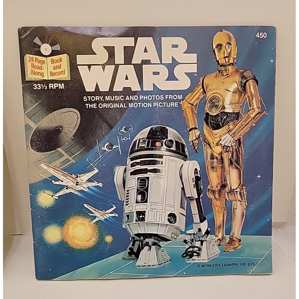 Star Wars Original and ROTJ record read along book, 33 1/3 rpm, vintage vinyl